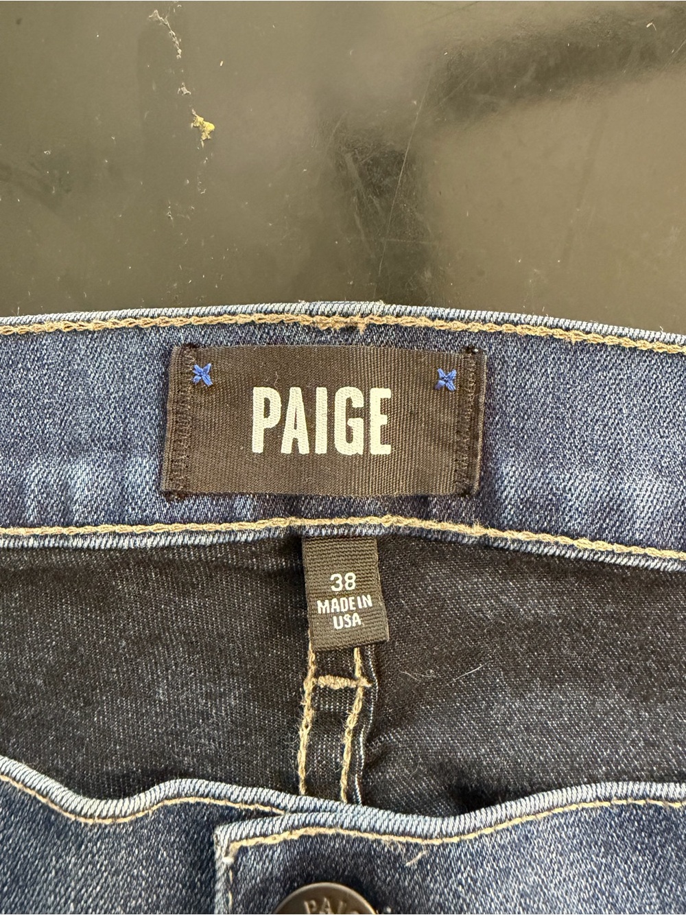 PAIGE Women Blue Denim Jeans Classic Straight Size 38